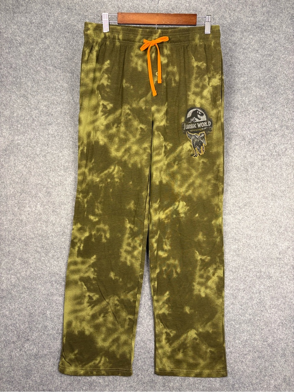 Jurassic World Olive Tie Dye Lounge Sleep Pants Size Medium